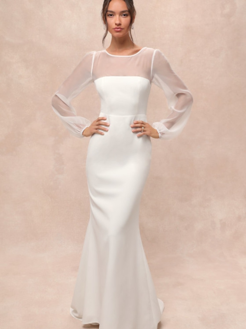 Lulus Immaculate Romance White Sheer Organza Long Sleeve Maxi Dress - Size XL